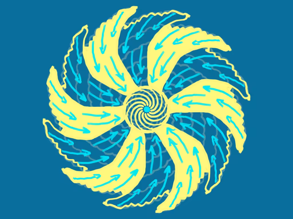 Ein Heilmandala in blau und gelb, das dem Betrachter selbst wieder Energie zuführt. 