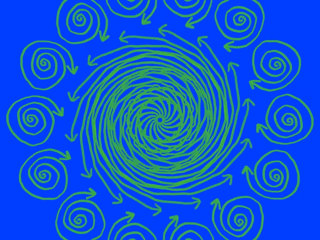 Blaues Spiralförmiges Mandala