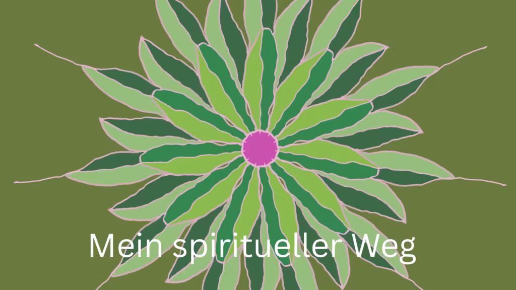 Grünes Mandala mit Text: Mein spiritueller Weg