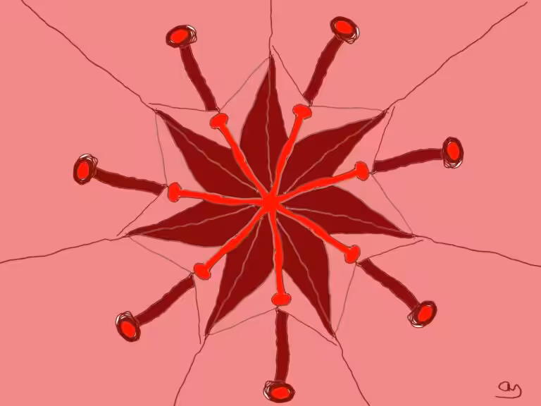 Mandala in Rot Rosa