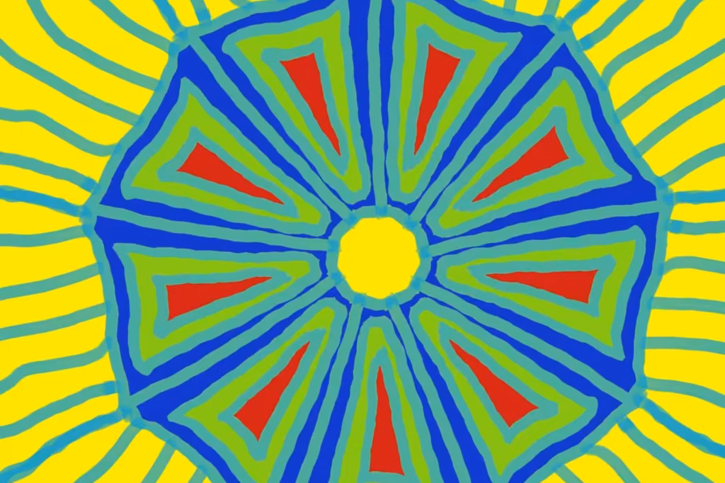 Mandala in Blau Gelb – Online-Resonanzarbeit