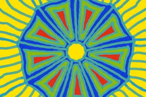 Mandala in Blau Gelb – Online-Resonanzarbeit