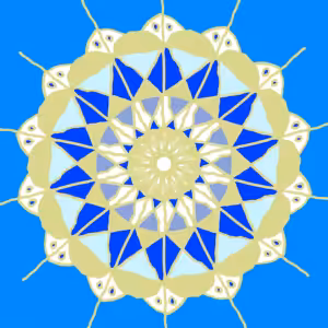 Blaues Mandala, für Adventskalender