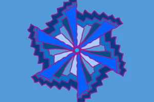 Mandala in Blau ähnlich wie ein Zahnrad - verschoben