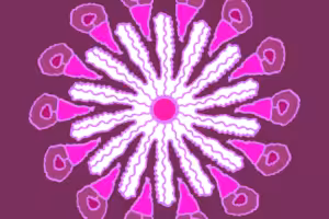 Wellenförmiges spitzes Mandala in Pink