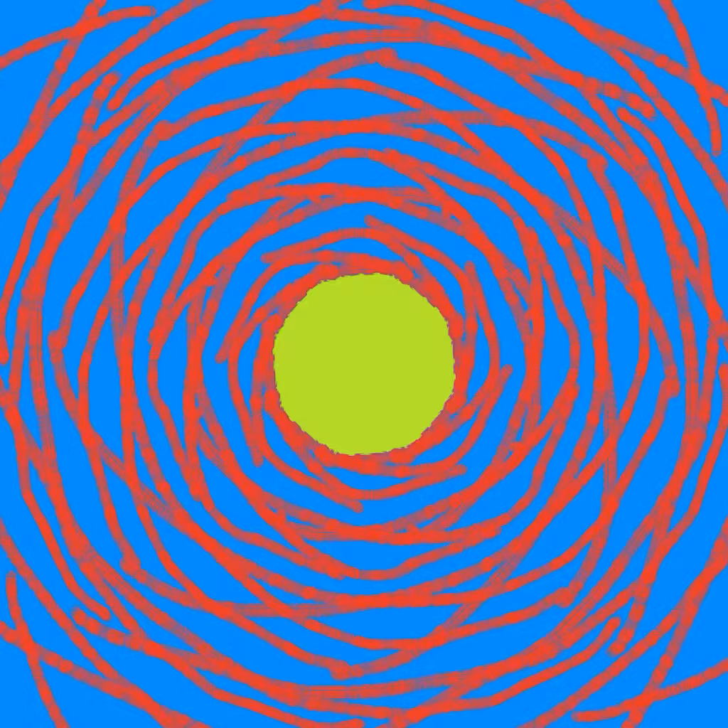 Mandala in Gelb Rot Blau