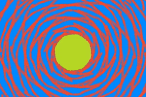 Mandala in Gelb Rot Blau
