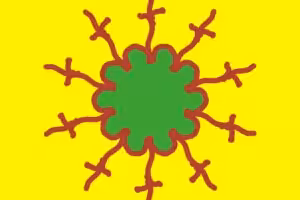 Gründes Mandala auf Gelbem Hintergrund