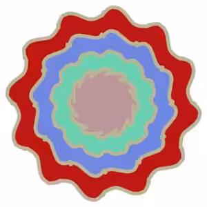 Mandla in Rosa, Grün, Blau und Rot