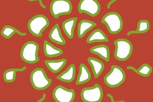 Mandala auf Rot