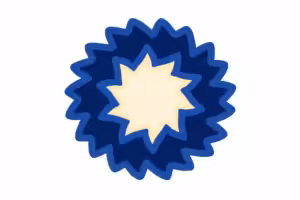 Abstraktes Mandala mit klaren Mustern in Blau und Beige – Symbol für Struktur und Klarheit in der Kommunikation“