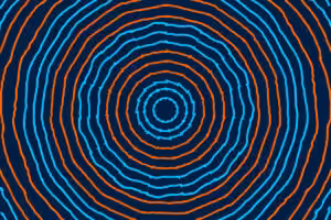 Mandala in Marineblau und Orange – Beitragsbild zur Aufstellung bei körperlichen Beschwerden