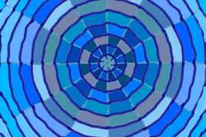Blaues Mandala mit konzentrischen Ringen als Sinnbild für den Übergang zwischen den Welten an Allerheiligen